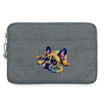 Frenchie: Ich will einfach spielen - Laptoptasche 13" - Grau meliert - Vorne