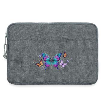 Aile colorée de papillon - Sacoche pour ordinateur portable 13 pouces - gris chiné - Devant