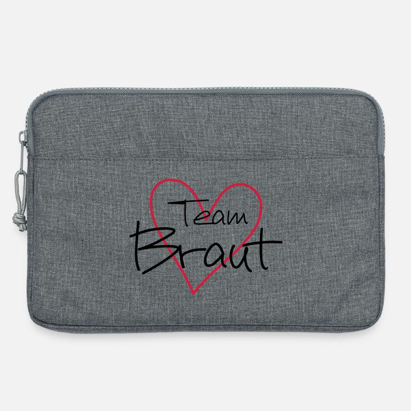 Team Braut Herz Party - Laptoptasche 13" - Grau meliert