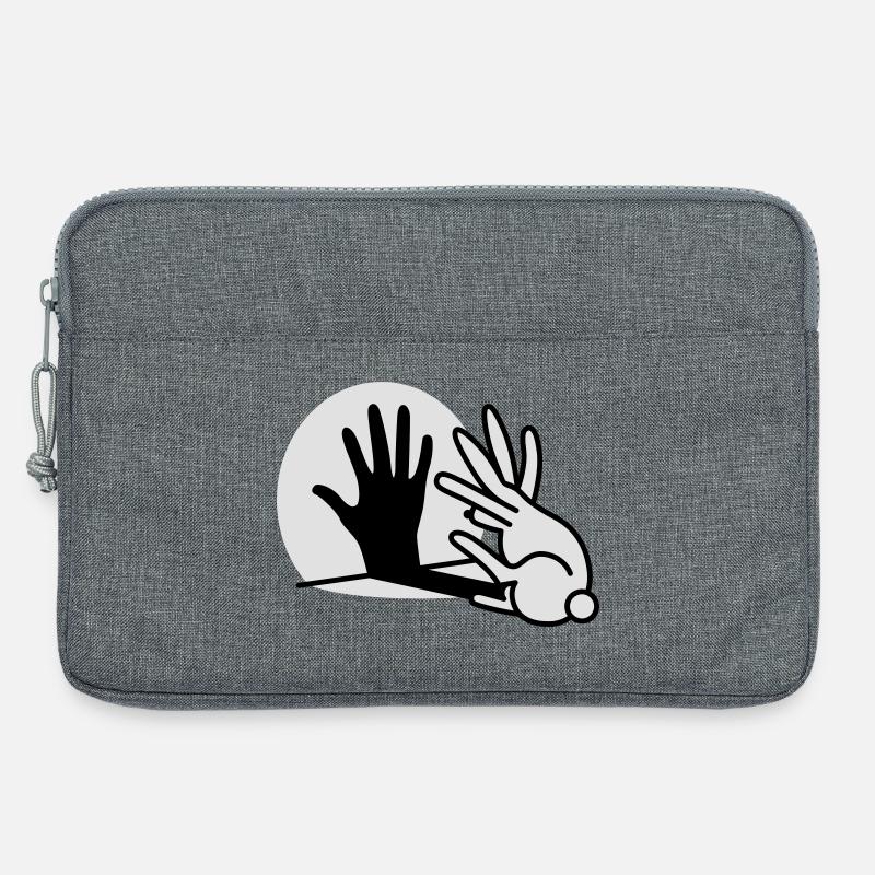 Hand shadow play rabbit shadow theater - Laptop bag 13" - heather grey