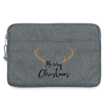 Merry Christmas Antlers I Christmas - Laptop bag 13" - heather grey - Front