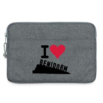 Crimson Heart Love Typography - Laptop bag 13" - heather grey - Front