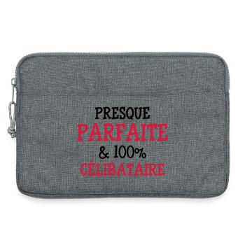 Presque Parfaite & 100% Célibataire - Sacoche pour ordinateur portable 13 pouces - gris chiné - Devant