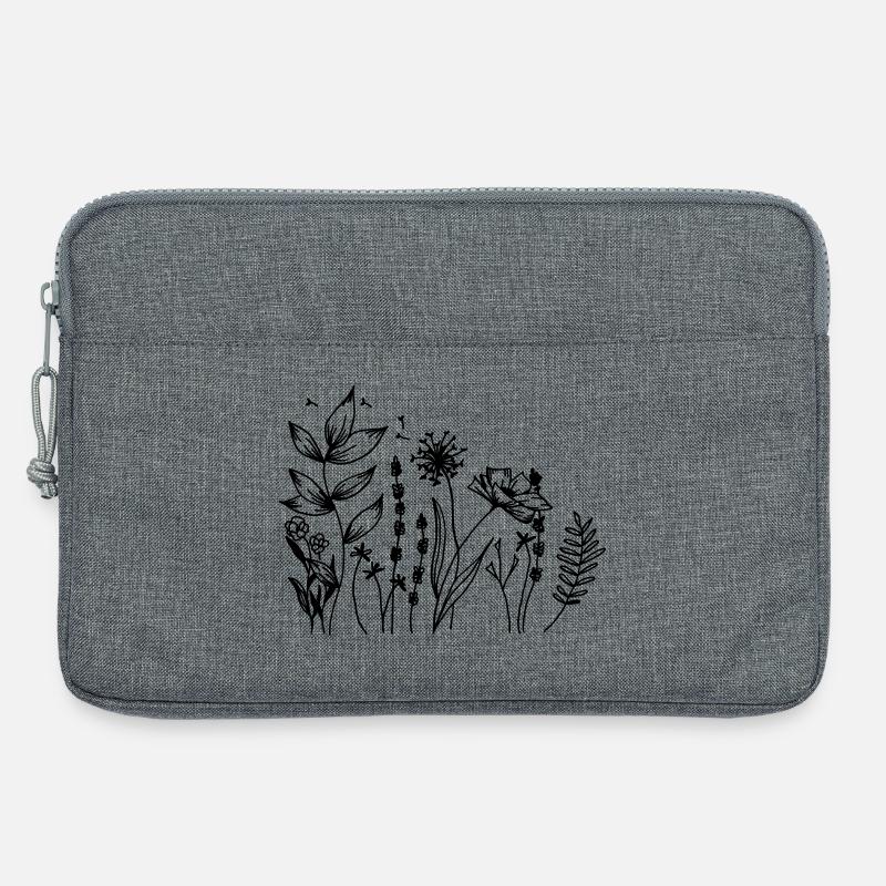 Wildblumen - Laptoptasche 13" - Grau meliert