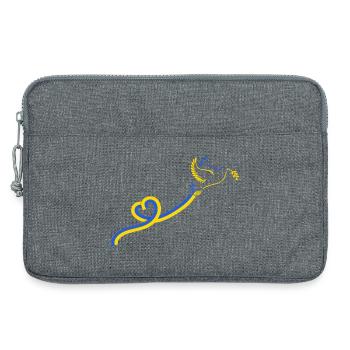 Dove Ribbon Blue Yellow Peace - Laptop bag 13" - heather grey - Front