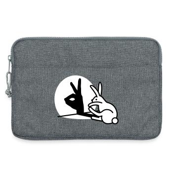 Lustiges Kaninchen Hand Schatten Puppen Humor Pop Art - Laptoptasche 13" - Grau meliert - Vorne