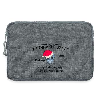 Radiologie, Röntgenbild Schädel lustig Weihnachten - Laptoptasche 13" - Grau meliert - Vorne