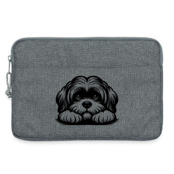 Lhasa Apso Kopf mit Pfoten - Laptoptasche 13" - Grau meliert - Vorne