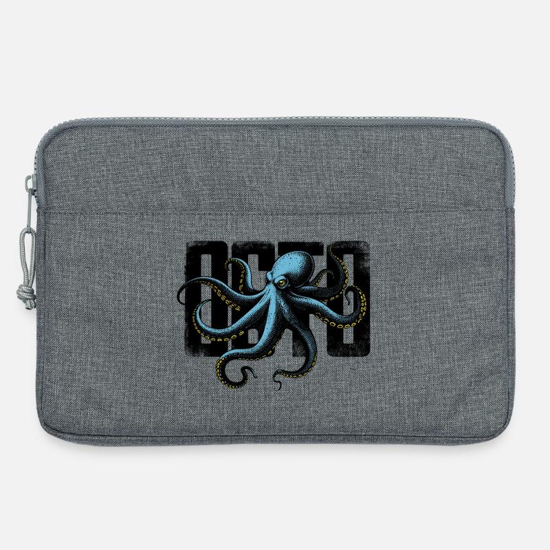 Stilisierter Oktopus - Laptoptasche 13" - Grau meliert