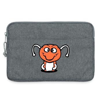 caterpillar ground hole sweet lovely smiles happy comic - Laptop bag 13" - heather grey - Front