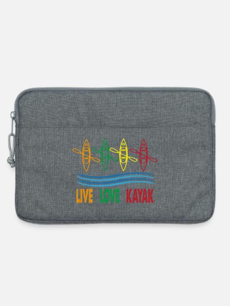 Live Love Kajak Kajakfahren Kajakfahren Kanu Kajak Kajak - Laptoptasche 13" - Grau meliert