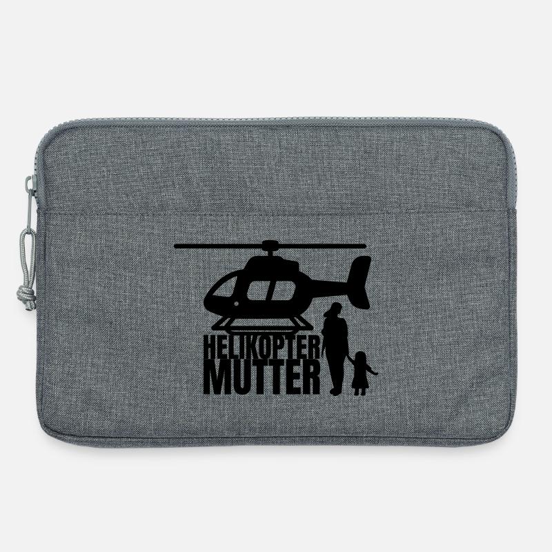 Helikopter Mutter Spruch Humor - Laptoptasche 13" - Grau meliert