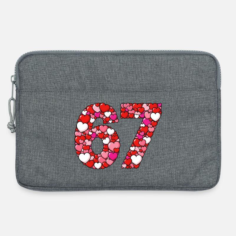 67 Valentinstag Herzen - Laptoptasche 13" - Grau meliert