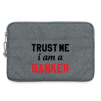 Glaub mir, ich bin Banker - Laptoptasche 13" - Grau meliert - Vorne