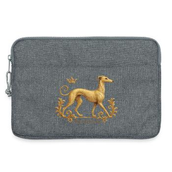 Libérez le Galgo - Broderie n°01 - Sacoche pour ordinateur portable 13 pouces - gris chiné - Devant