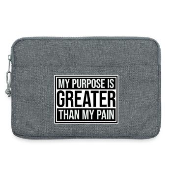 Mon but est plus grand que ma douleur, ce qui signifie le logo des guillemets - Sacoche pour ordinateur portable 13 pouces - gris chiné - Devant