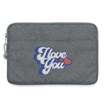 Ich liebe dich – Botschaft der Liebe - Laptoptasche 13" - Grau meliert - Vorne