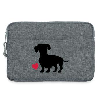 Dackel - Laptoptasche 13" - Grau meliert - Vorne