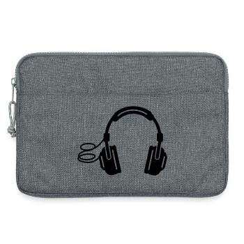 headphones - Laptop bag 13" - heather grey - Front