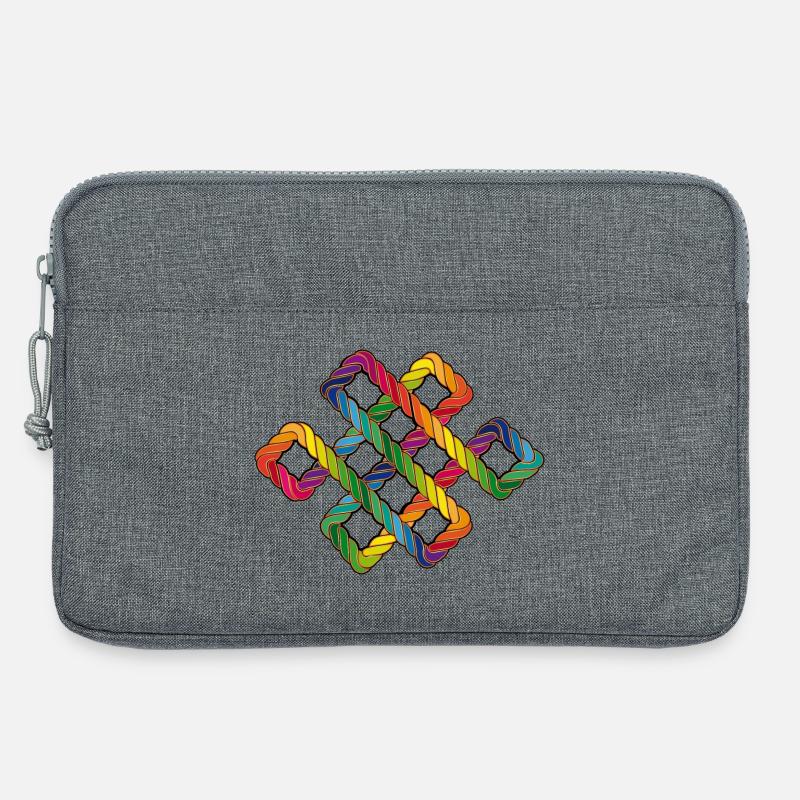 Buddhist endless knot rainbow - Laptop bag 13" - heather grey