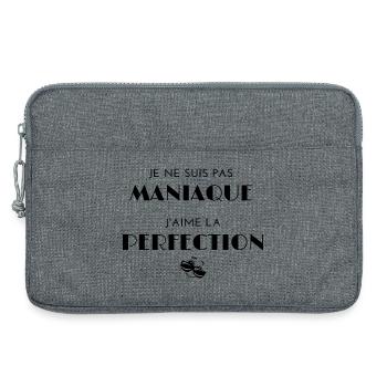 Je ne suis pas maniaque j'aime la perfection - Sacoche pour ordinateur portable 13 pouces - gris chiné - Devant