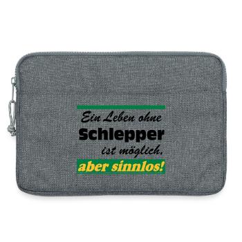 Traktor , Trecker , Schlepper Leben sinnlos .(25) - Laptoptasche 13" - Grau meliert - Vorne