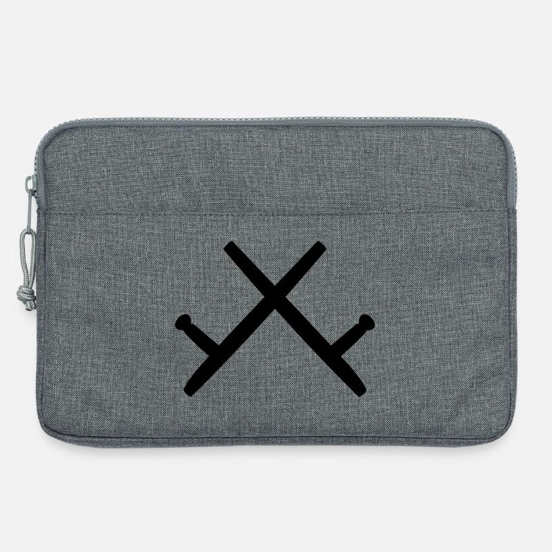 Kobudo zwei Tonfas Schattenbild - Laptoptasche 13" - Grau meliert