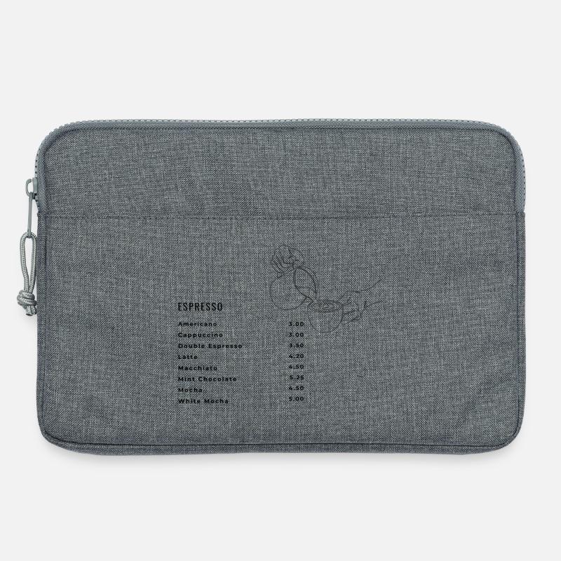 Kaffeekarte - Laptoptasche 13" - Grau meliert