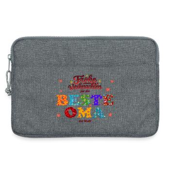 Frohe Weihnachten für die Beste Oma - XMAS Danke - Laptoptasche 13" - Grau meliert - Vorne