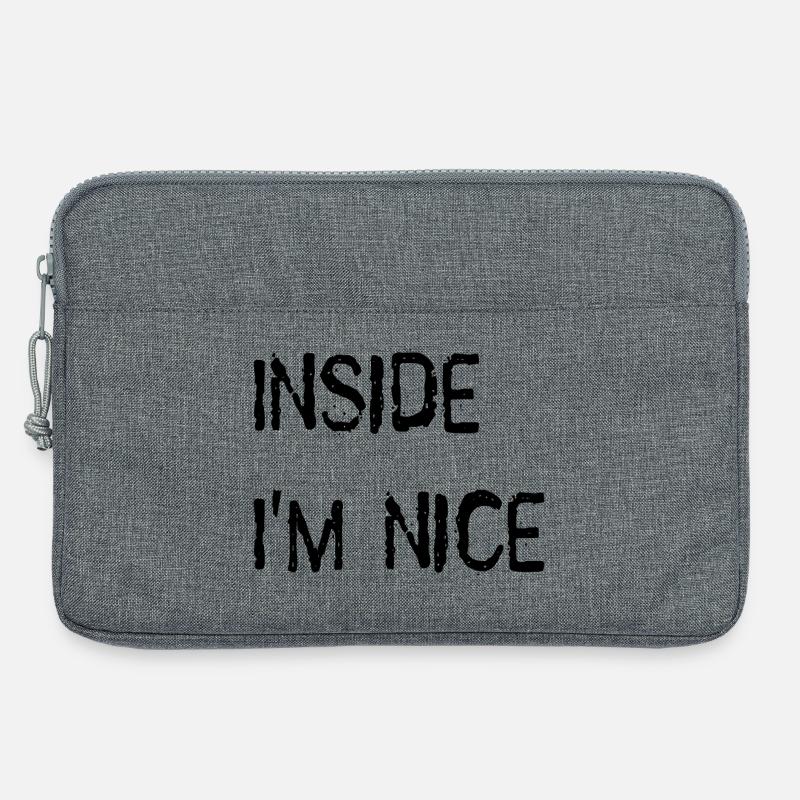 Inside I'm nice. - Laptop bag 13" - heather grey