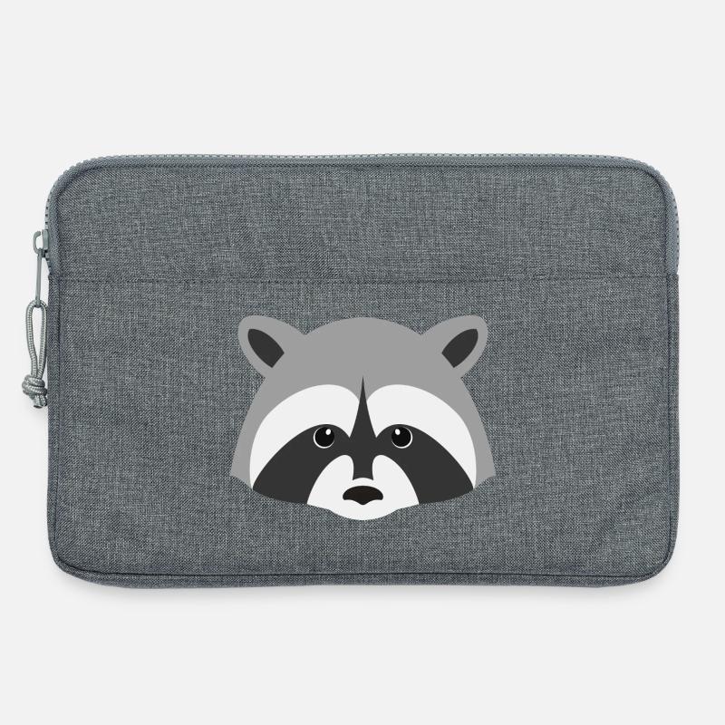 Minimalistisches Waschbär-Design - Laptoptasche 13" - Grau meliert