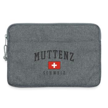 Emblème du drapeau suisse de Muttentz - Sacoche pour ordinateur portable 13 pouces - gris chiné - Devant