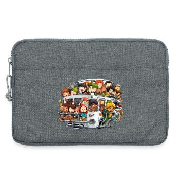 Scène colorée du bus - Sacoche pour ordinateur portable 13 pouces - gris chiné - Devant