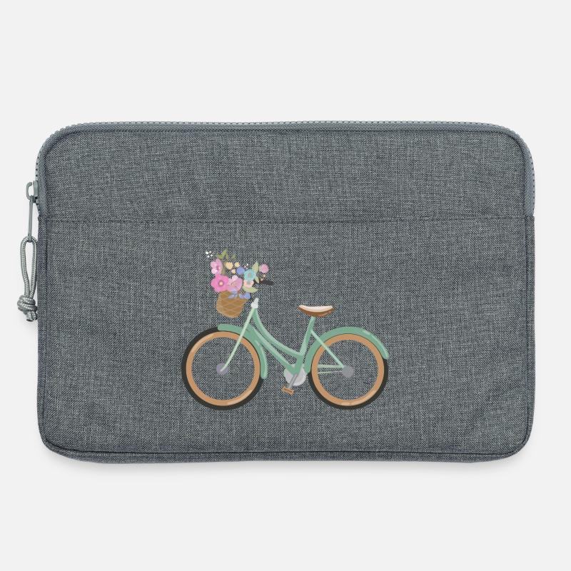 Rad_mit_Blumen - Laptoptasche 13" - Grau meliert