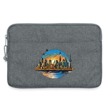 Sunset Skyline Reflection - Laptop bag 13" - heather grey - Front