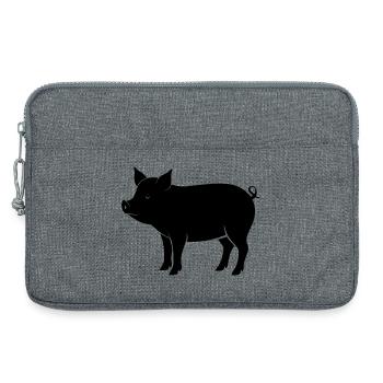 Schwein - Laptoptasche 13" - Grau meliert - Vorne