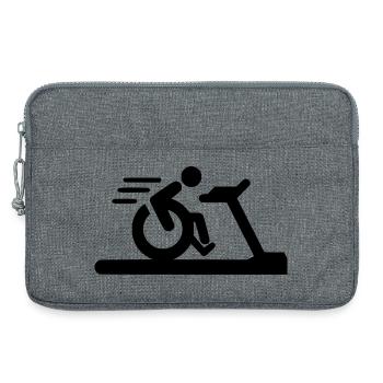 Fitness en fauteuil roulant # - Sacoche pour ordinateur portable 13 pouces - gris chiné - Devant