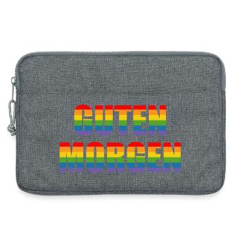 Guten Morgen Regenbogenfarbe LGBT lgbtqi queer - Laptoptasche 13" - Grau meliert - Vorne