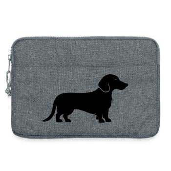 Dachshund Dackel - Laptoptasche 13" - Grau meliert - Vorne