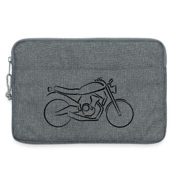 Moto Classique Bike Contours Minimaliste - Sacoche pour ordinateur portable 13 pouces - gris chiné - Devant