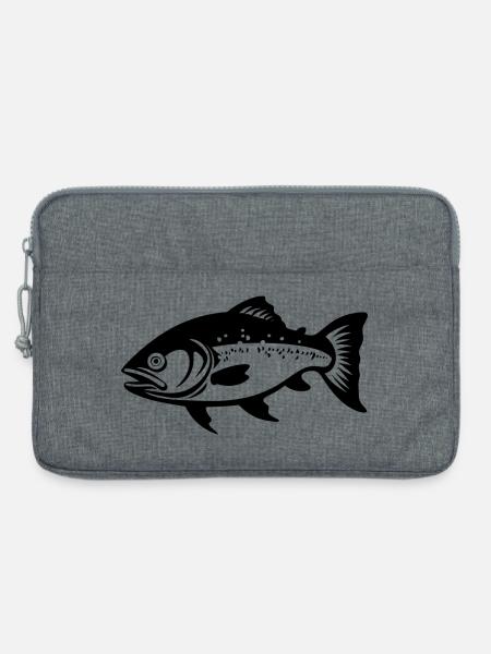 Fisch Skizze - Laptoptasche 13" - Grau meliert
