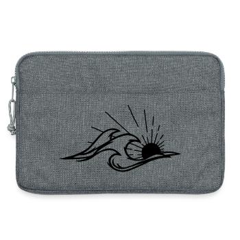 Les vagues et le soleil noir - Sacoche pour ordinateur portable 13 pouces - gris chiné - Devant