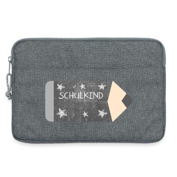 Crayon de couleur tableau noir design craie - étoiles - Écolier - Sacoche pour ordinateur portable 13 pouces - gris chiné - Devant