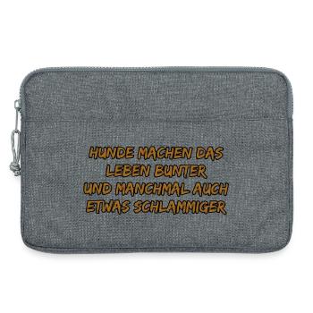 Hundebunte Lebensfreude - Laptoptasche 13" - Grau meliert - Vorne