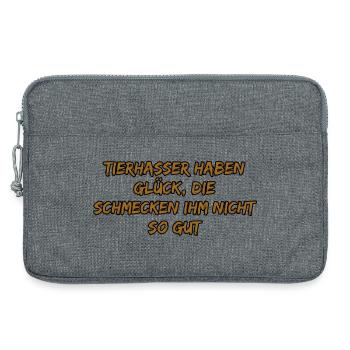 Tierhasser Haben Glück - Laptoptasche 13" - Grau meliert - Vorne