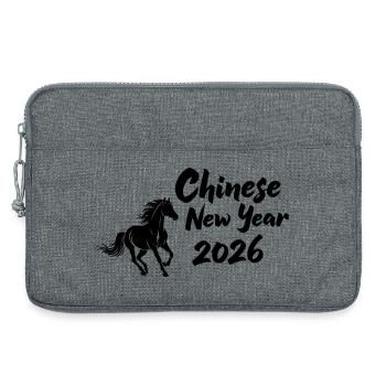Chinese New Year 2026 Pferdesymbol - Laptoptasche 13" - Grau meliert - Vorne