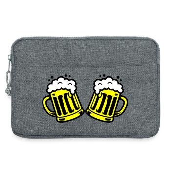 Bier Bierkrug Prost Comic - Laptoptasche 13" - Grau meliert - Vorne