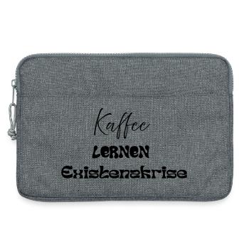 Coffee -> Learning -> Existential Crisis - Laptop bag 13" - heather grey - Front