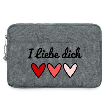 ICH LIEBE DICH. ICH LIEBE DICH. HERZ. PAAR. - Laptoptasche 13" - Grau meliert - Vorne