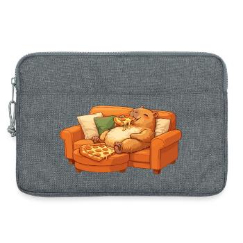 Capybara Sofa Pizza Relaxed Relax Motif - Laptop bag 13" - heather grey - Front